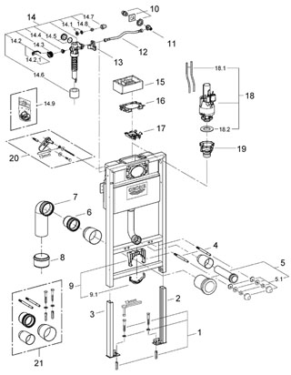 Схема бачка инсталляции grohe - 92 фото