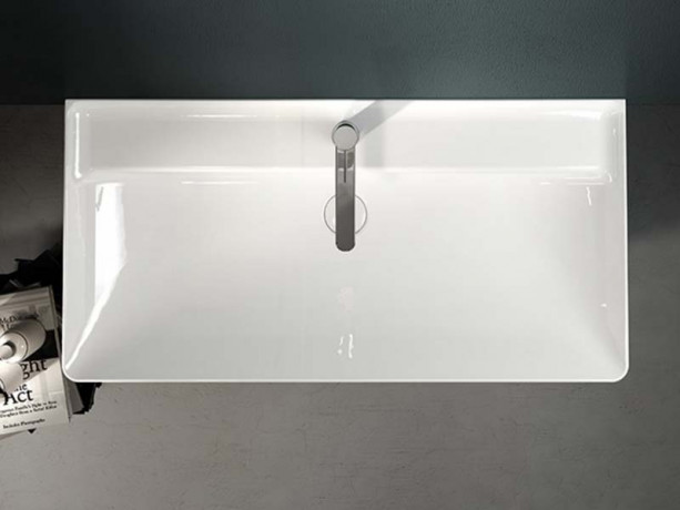 Раковина HATRIA CANALGRANDE Y1EL01 подвесная с одним отверстием с переливом цвет белый