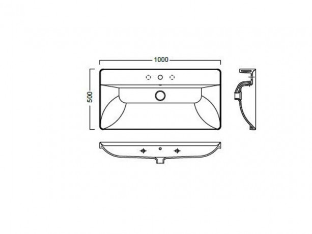 Раковина HATRIA CANALGRANDE Y1EL01 подвесная с одним отверстием с переливом цвет белый