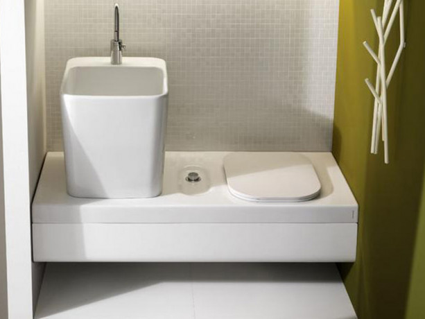 Раковина HATRIA G-FULL YXG801 накладная с одним отверстием с переливом цвет белый