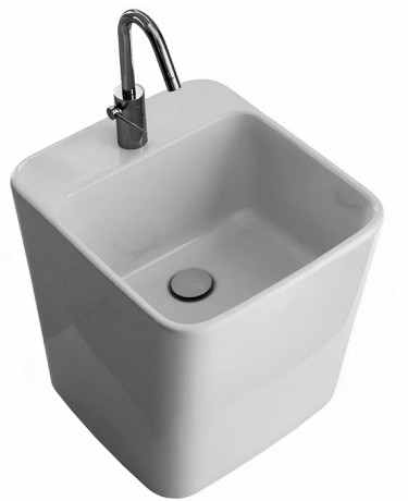 Раковина HATRIA G-FULL YXG801 накладная с одним отверстием с переливом цвет белый