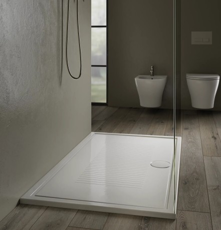 Поддон HATRIA LIF H3 SBY7A901 напольный или встраиваемый в пол 80х80х3 см цвет белый