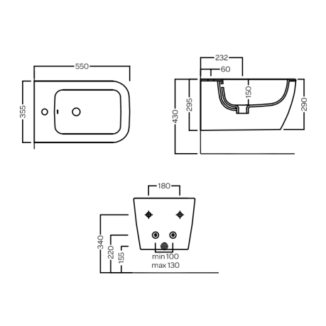 Биде HATRIA TECNA Y9DG01 подвесное цвет белый