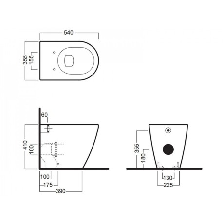 Унитаз HATRIA Fusion YXVD01 напольный слив универсальный цвет белый