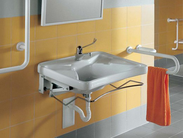 Раковина HATRIA AUTONOMY Y0BV01 подвесная для инвалидов с одним отверстием без перелива цвет белый