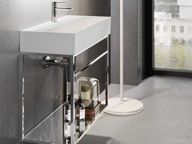 Раковина HATRIA Bahia 13 BH0800365011TS0 подвесная или на тумбу с одним отверстием с переливом цвет белый