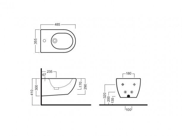 Биде HATRIA Fusion Y5A001 подвесное цвет белый