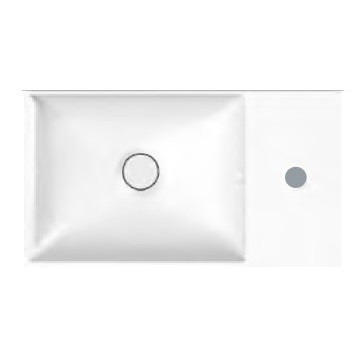 Раковина HATRIA Bahia 13 BH0450250011TS0 подвесная или на тумбу без отверстия с переливом цвет белый