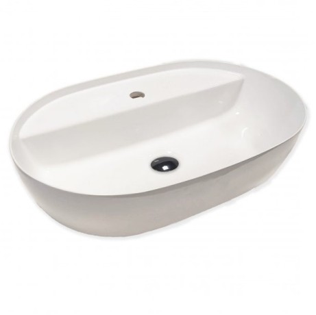 Раковина HATRIA HAPPY HOUR Y8AM01 накладная с одним отверстием без перелива цвет белый