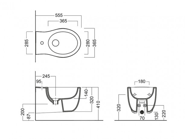Биде HATRIA LE FIABE Y1A901 подвесное цвет белый