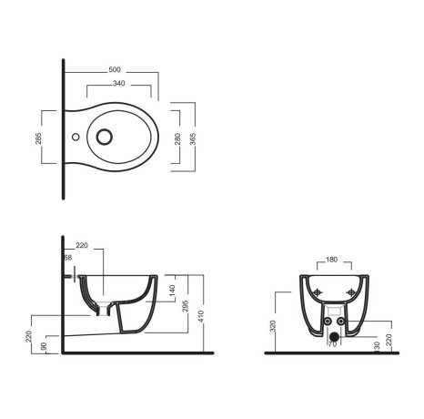 Биде HATRIA LE FIABE Y1BP01 подвесное цвет белый