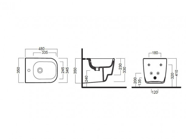 Биде HATRIA FUSION 48 YXJ801 подвесное цвет белый