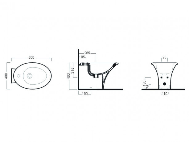 Биде HATRIA SCULTURE YR4201 напольное цвет белый