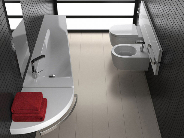 Раковина HATRIA GRANDANGOLO Y0XT01 подвесная или на тумбу с одним отверстием с переливом цвет белый