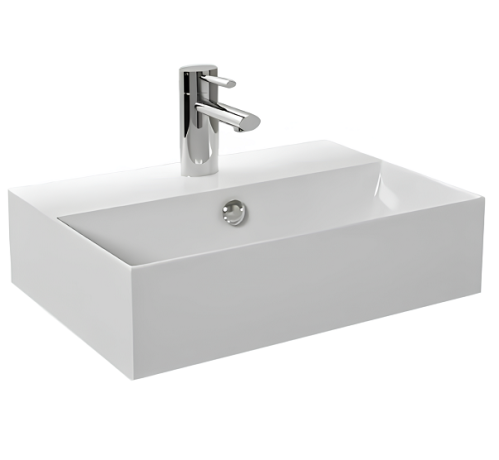 Раковина HATRIA Bahia 13 BH0500365011TS0 подвесная или на тумбу с одним отверстием с переливом цвет белый