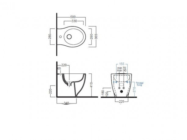 Биде HATRIA LE FIABE Y1E101 напольное цвет белый