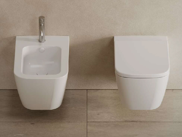 Комплект унитаз HATRIA TECNA Y9DJ01+02Y1VB01 подвесной безободковый с сиденьем с крышкой с плавным опусканием цвет белый