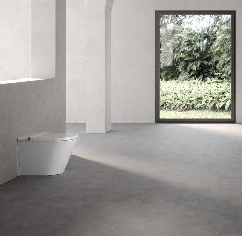 Унитаз HATRIA H-SMART Y9D401 напольный приставной  безободковый с крышкой-биде цвет белый