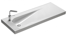 Раковина HATRIA GRANDANGOLO YXF401 подвесная или на тумбу с одним отверстием с переливом цвет белый