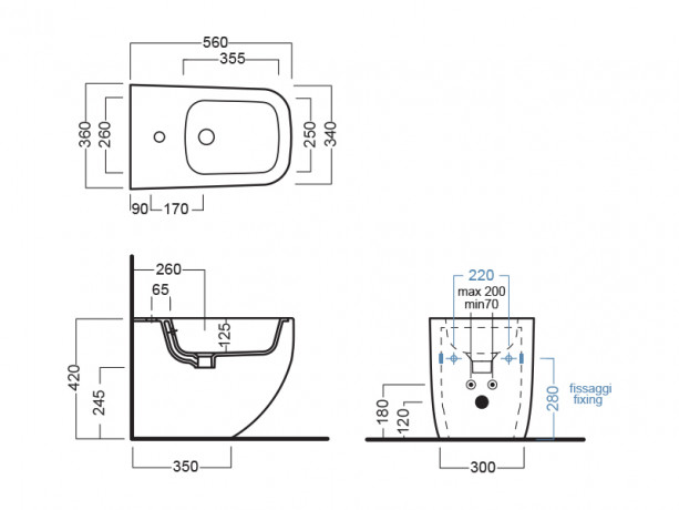 Биде HATRIA NEXT A0Y3AU02 напольное цвет черный матовый