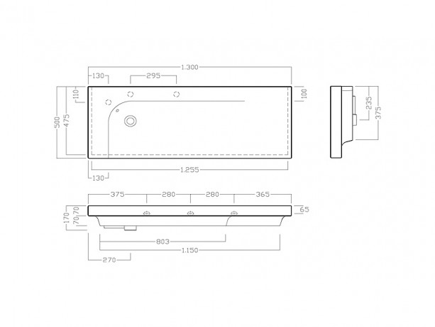 Раковина HATRIA GRANDANGOLO Y0XS01 подвесная или на тумбу без отверстия с переливом цвет белый