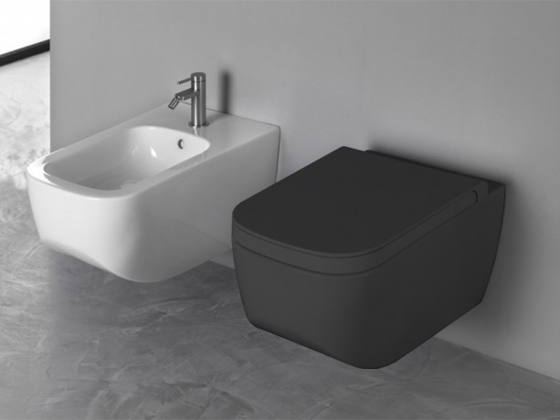 Унитаз HATRIA NEXT A0Y1F102 подвесной безободковый цвет черный матовый