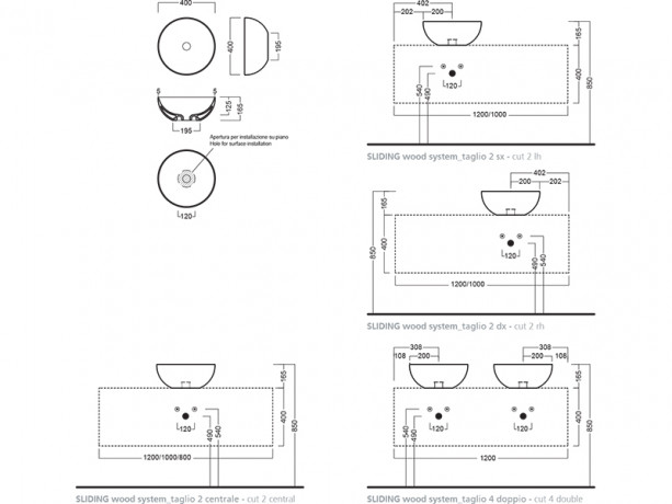 Раковина HATRIA HAPPY HOUR A0Y1VF08 накладная без отверстия без перелива цвет антрацит