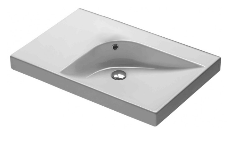 Раковина HATRIA GRANDANGOLO YXNT01 накладная или на тумбу без отверстия с переливом цвет белый