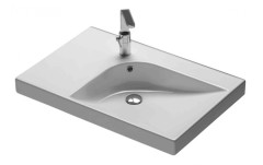 Раковина HATRIA GRANDANGOLO YXET01 накладная или на тумбу с одним отверстием с переливом цвет белый