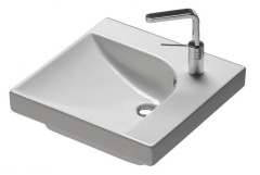 Раковина HATRIA GRANDANGOLO YXES01 подвесная или накладная с одним отверстием с переливом цвет белый