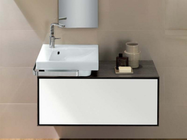 Раковина HATRIA GRANDANGOLO YXER01 накладная или на тумбу с одним отверстием с переливом цвет белый