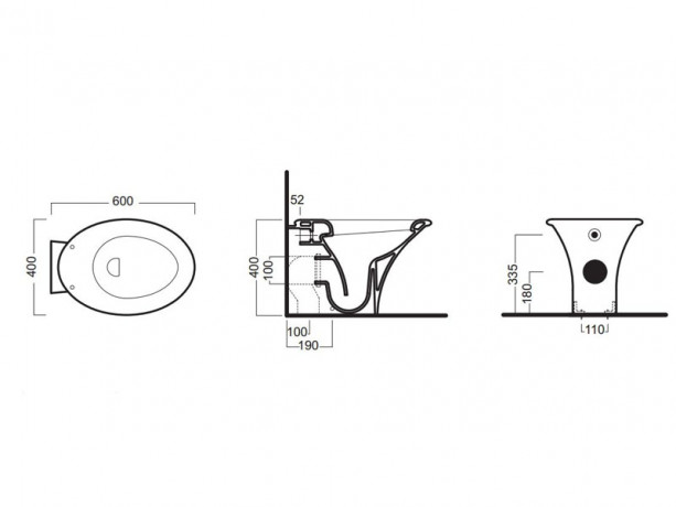 Унитаз HATRIA SCULTURE YXZ301 напольный слив универсальный цвет белый