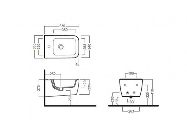 Биде HATRIA FUSION Q YXV801 подвесное цвет белый