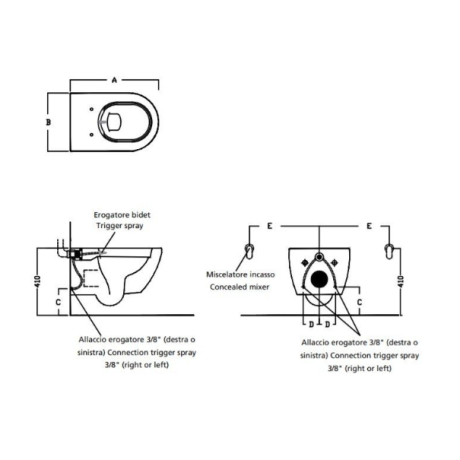Унитаз HATRIA Fusion подвесной VBY1CC01 с функцией биде цвет белый