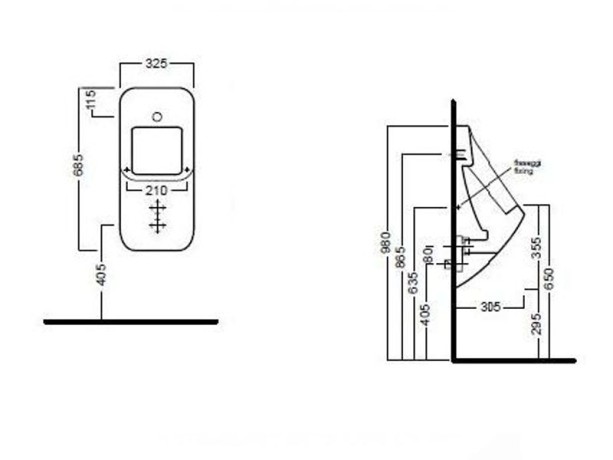 Писсуар HATRIA FUSION Q YXC301 подвесной цвет белый