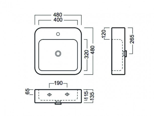 Раковина HATRIA HAPPY HOUR Y0M701 подвесная или накладная с одним отверстием с переливом цвет белый