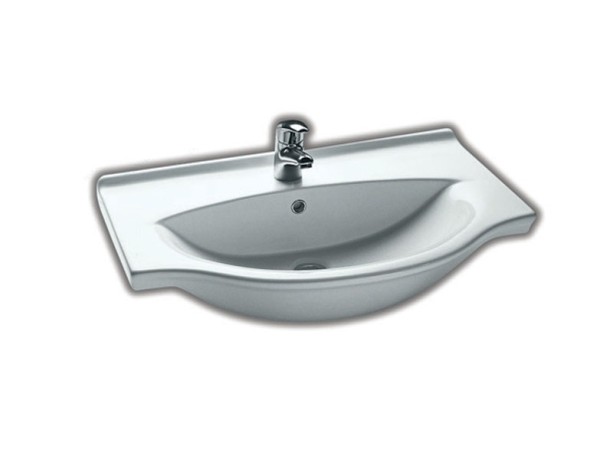 Раковина HATRIA SOPHIE Y0FG01 подвесная или на тумбу с одним отверстием с переливом цвет белый