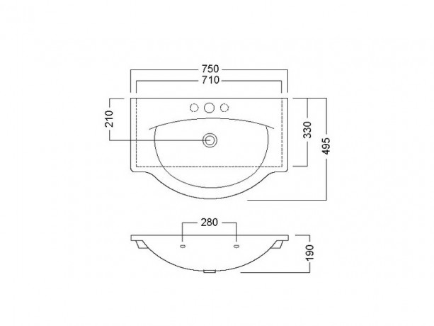 Раковина HATRIA SOPHIE Y0FG01 подвесная или на тумбу с одним отверстием с переливом цвет белый