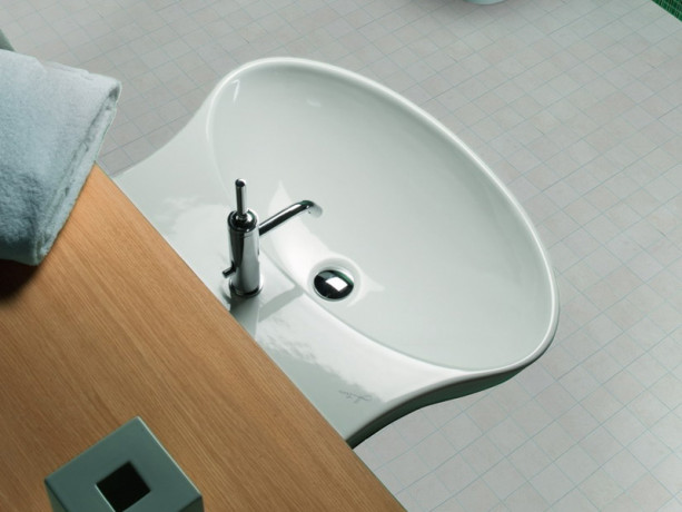 Раковина HATRIA NIDO Y0QX01 подвесная с одним отверстием с переливом цвет белый