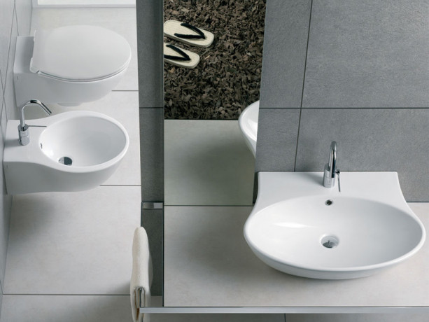 Раковина HATRIA NIDO Y0QX01 подвесная с одним отверстием с переливом цвет белый