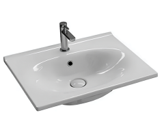Раковина HATRIA LE FIABE Y1AB01 подвесная или накладная с одним отверстием с переливом цвет белый