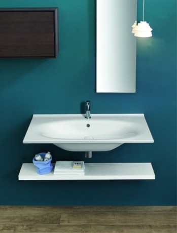 Раковина HATRIA LE FIABE Y1BQ01 подвесная или на тумбу с одним отверстием с переливом цвет белый