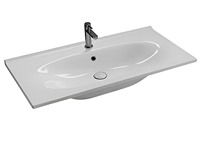 Раковина HATRIA LE FIABE Y1BQ01 подвесная или на тумбу с одним отверстием с переливом цвет белый