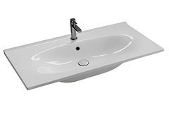 Раковина HATRIA LE FIABE Y1BQ01 подвесная или на тумбу с одним отверстием с переливом цвет белый