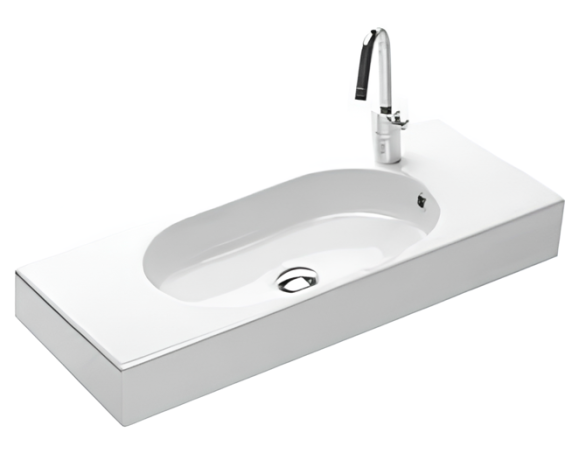 Раковина HATRIA AREA Y0QB01 подвесная или на тумбу с одним отверстием цвет белый