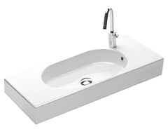 Раковина HATRIA AREA Y0QB01 подвесная или на тумбу с одним отверстием цвет белый