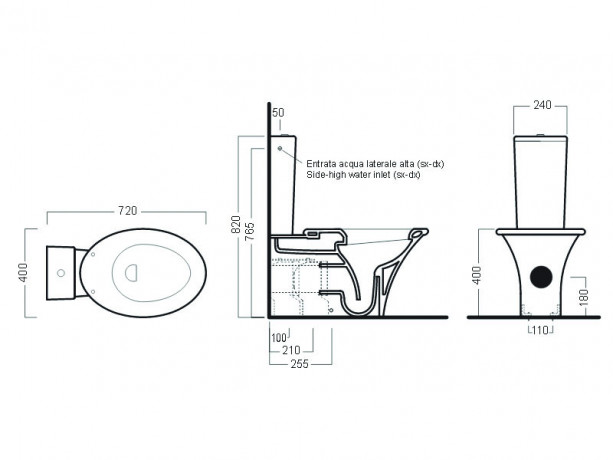 Унитаз HATRIA SCULTURE YXZ401 напольный моноблок под бачок слив универсальный цвет белый
