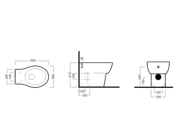 Унитаз HATRIA NIDO Y0QU01 напольный слив универсальный цвет белый