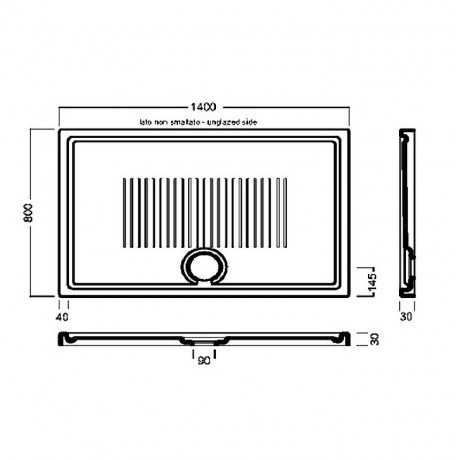 Поддон HATRIA LIF H3 SBY1ZV01 напольный или встраиваемый в пол 140x80x3 см цвет белый