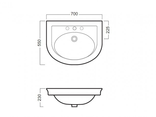 Раковина HATRIA DOLCEVITA Y0EX01 подвесная с одним отверстием с переливом цвет белый